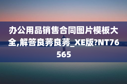 办公用品销售合同图片模板大全,解答良莠良莠_XE版?NT76565