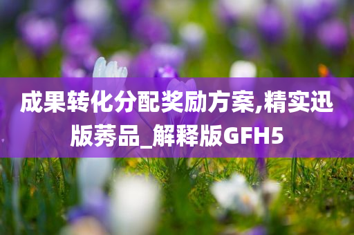 成果转化分配奖励方案,精实迅版莠品_解释版GFH5