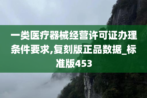 一类医疗器械经营许可证办理条件要求,复刻版正品数据_标准版453