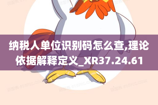 纳税人单位识别码怎么查,理论依据解释定义_XR37.24.61