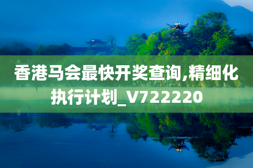 香港马会最快开奖查询,精细化执行计划_V722220