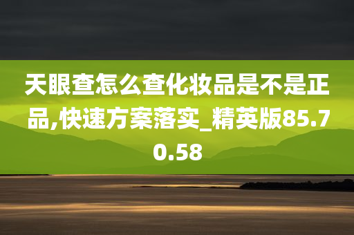 天眼查怎么查化妆品是不是正品,快速方案落实_精英版85.70.58