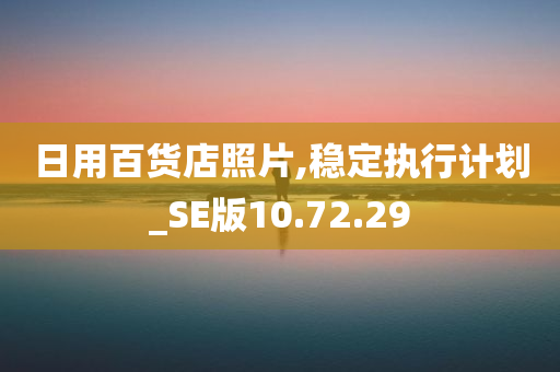 日用百货店照片,稳定执行计划_SE版10.72.29