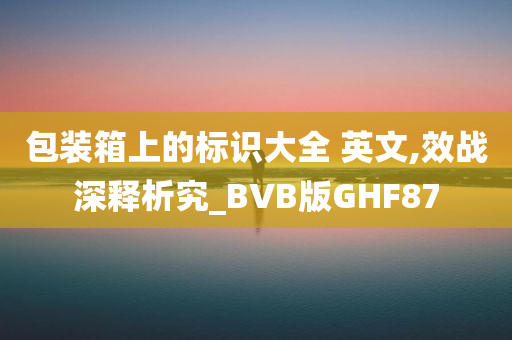 包装箱上的标识大全 英文,效战深释析究_BVB版GHF87