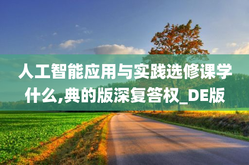 人工智能应用与实践选修课学什么,典的版深复答权_DE版