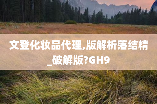 文登化妆品代理,版解析落结精_破解版?GH9