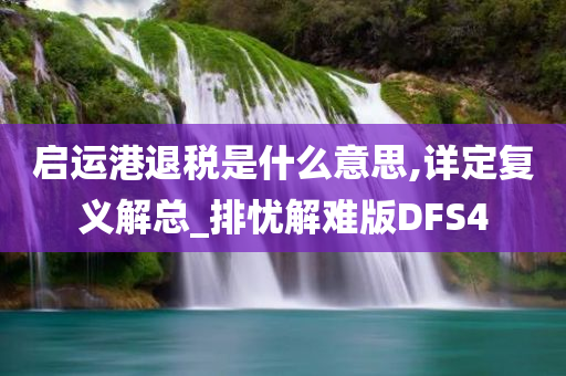 启运港退税是什么意思,详定复义解总_排忧解难版DFS4