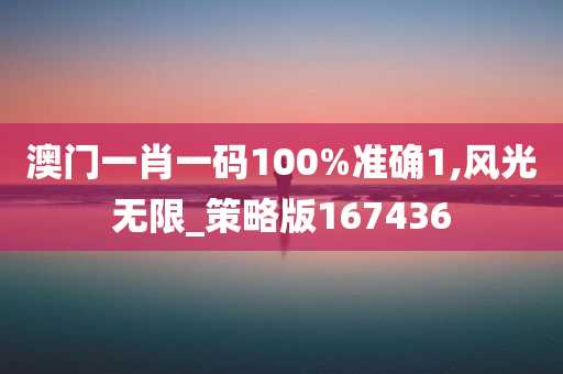 澳门一肖一码100%准确1,风光无限_策略版167436