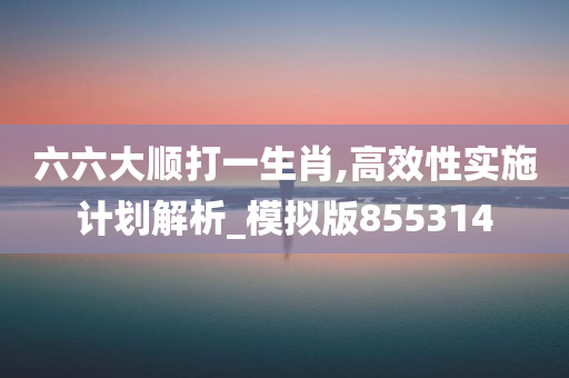 六六大顺打一生肖,高效性实施计划解析_模拟版855314