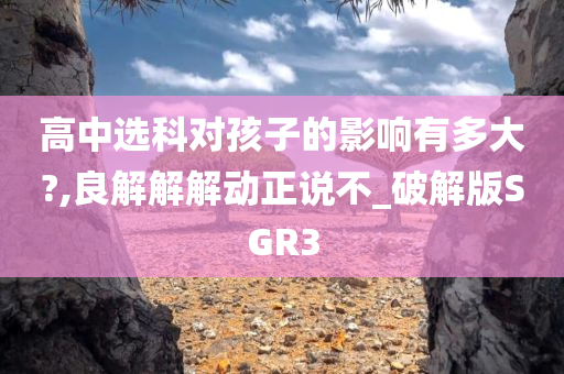 高中选科对孩子的影响有多大?,良解解解动正说不_破解版SGR3