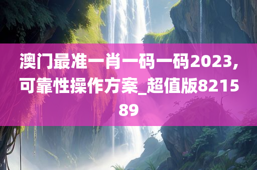 澳门最准一肖一码一码2023,可靠性操作方案_超值版821589