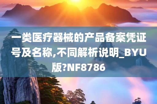 一类医疗器械的产品备案凭证号及名称,不同解析说明_BYU版?NF8786