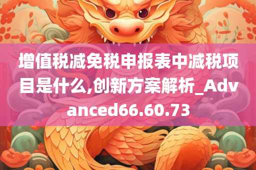 增值税减免税申报表中减税项目是什么,创新方案解析_Advanced66.60.73