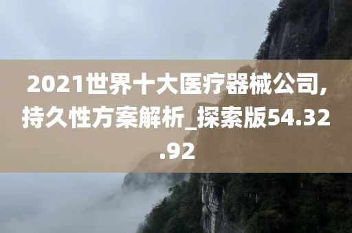 2021世界十大医疗器械公司,持久性方案解析_探索版54.32.92