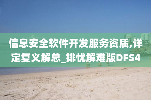 信息安全软件开发服务资质,详定复义解总_排忧解难版DFS4