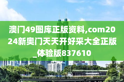 澳门49图库正版资料,com2024新奥门天天开好采大全正版_体验版837610