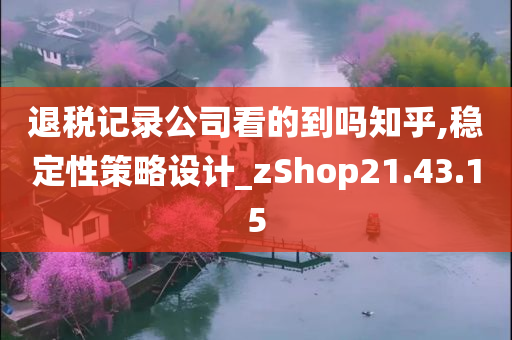 退税记录公司看的到吗知乎,稳定性策略设计_zShop21.43.15