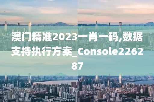 澳门精准2023一肖一码,数据支持执行方案_Console226287