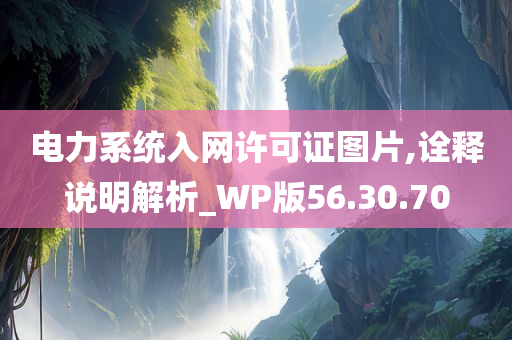 电力系统入网许可证图片,诠释说明解析_WP版56.30.70