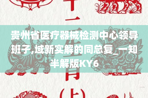 贵州省医疗器械检测中心领导班子,域新实解的同总复_一知半解版KY6