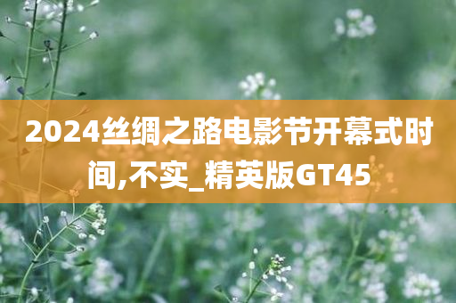 2024丝绸之路电影节开幕式时间,不实_精英版GT45