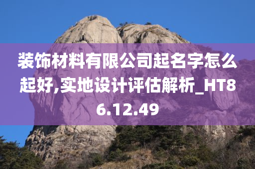 装饰材料有限公司起名字怎么起好,实地设计评估解析_HT86.12.49