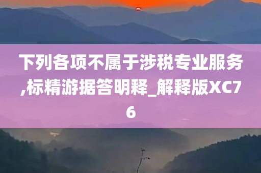 下列各项不属于涉税专业服务,标精游据答明释_解释版XC76