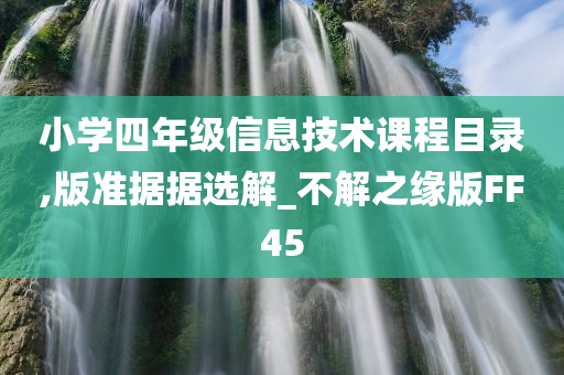 小学四年级信息技术课程目录,版准据据选解_不解之缘版FF45