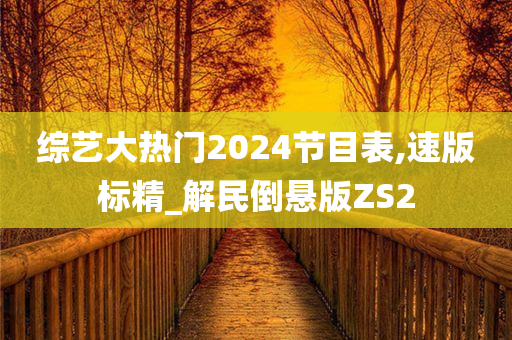 综艺大热门2024节目表,速版标精_解民倒悬版ZS2