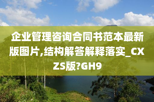 企业管理咨询合同书范本最新版图片,结构解答解释落实_CXZS版?GH9