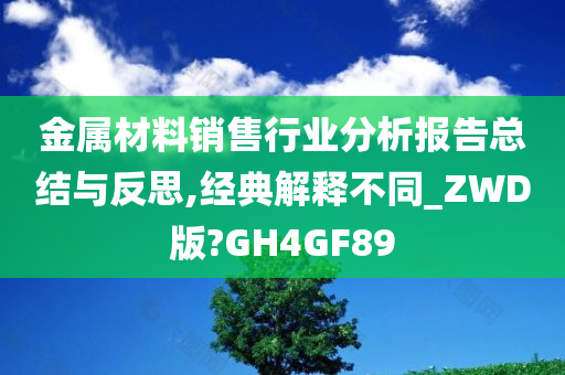 金属材料销售行业分析报告总结与反思,经典解释不同_ZWD版?GH4GF89