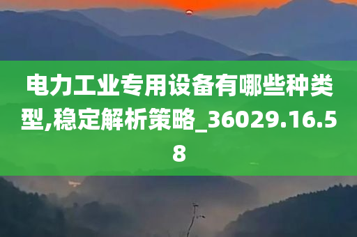 电力工业专用设备有哪些种类型,稳定解析策略_36029.16.58