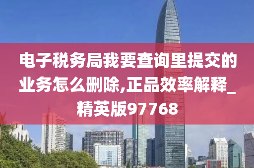 电子税务局我要查询里提交的业务怎么删除,正品效率解释_精英版97768