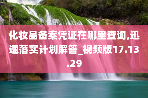 化妆品备案凭证在哪里查询,迅速落实计划解答_视频版17.13.29