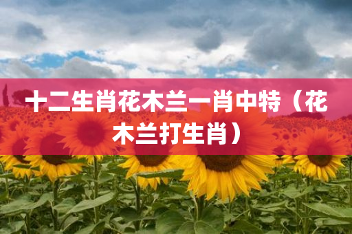 十二生肖花木兰一肖中特（花木兰打生肖）