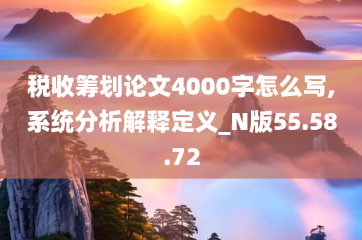 税收筹划论文4000字怎么写,系统分析解释定义_N版55.58.72