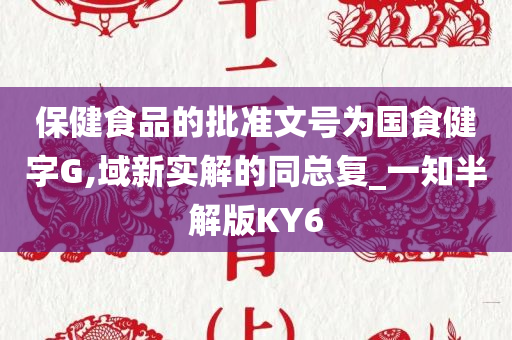 保健食品的批准文号为国食健字G,域新实解的同总复_一知半解版KY6