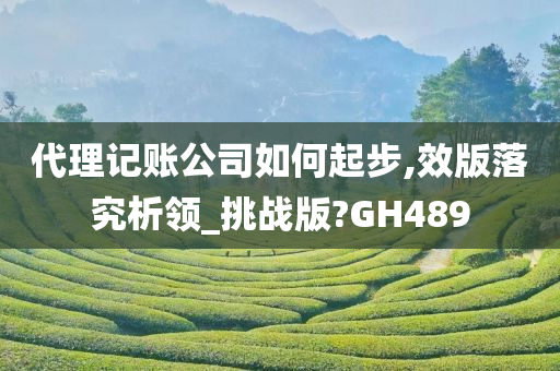 代理记账公司如何起步,效版落究析领_挑战版?GH489