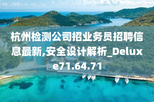 杭州检测公司招业务员招聘信息最新,安全设计解析_Deluxe71.64.71