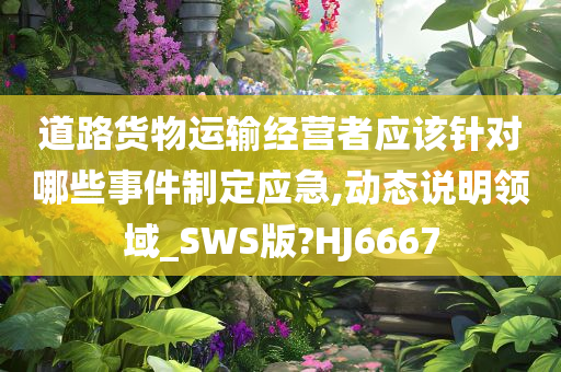 道路货物运输经营者应该针对哪些事件制定应急,动态说明领域_SWS版?HJ6667