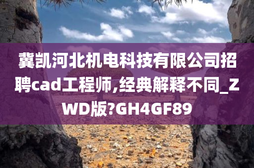 冀凯河北机电科技有限公司招聘cad工程师,经典解释不同_ZWD版?GH4GF89