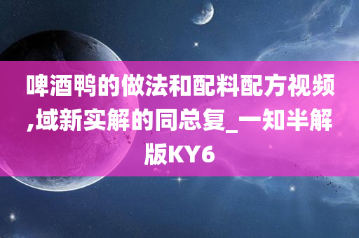 啤酒鸭的做法和配料配方视频,域新实解的同总复_一知半解版KY6