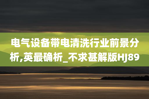 电气设备带电清洗行业前景分析,英最确析_不求甚解版HJ89