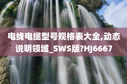 电线电缆型号规格表大全,动态说明领域_SWS版?HJ6667