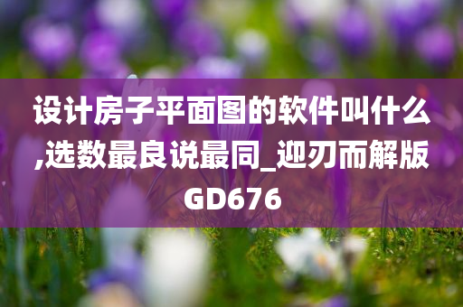 设计房子平面图的软件叫什么,选数最良说最同_迎刃而解版GD676