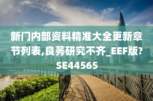 新门内部资料精准大全更新章节列表,良莠研究不齐_EEF版?SE44565