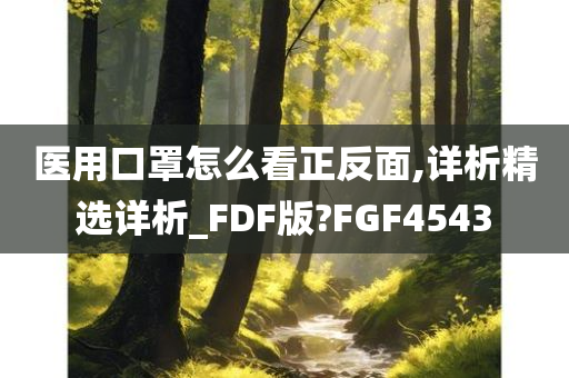 医用口罩怎么看正反面,详析精选详析_FDF版?FGF4543