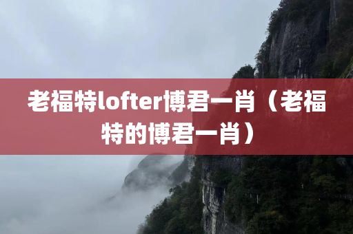 老福特lofter博君一肖（老福特的博君一肖）