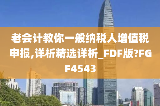 老会计教你一般纳税人增值税申报,详析精选详析_FDF版?FGF4543