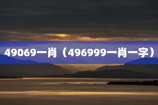 49069一肖（496999一肖一字）